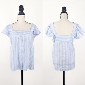 NWT Perch by Blu Pepper Striped Button-Up Top, Size 2XL